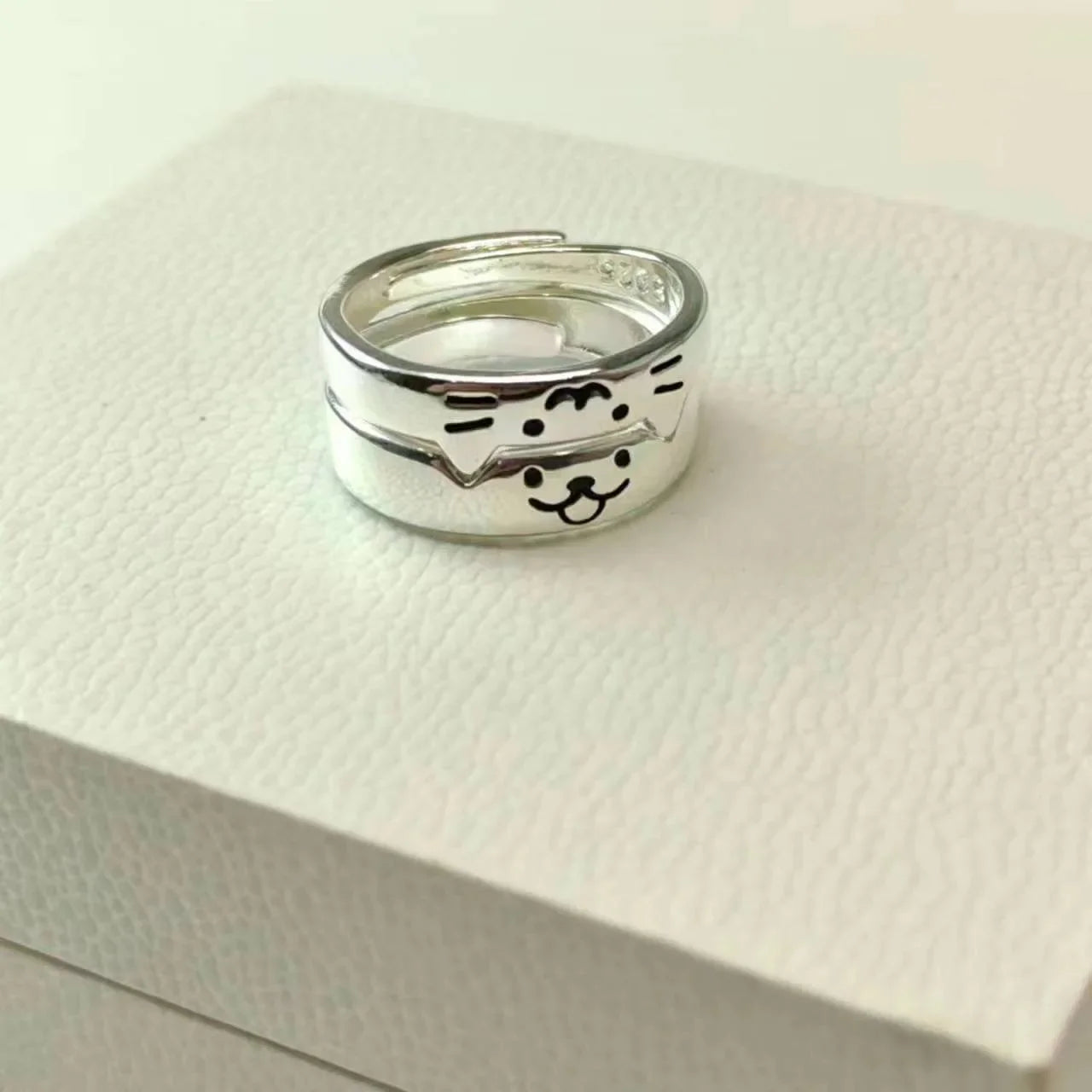 Cute Cat & Dog Couple Rings