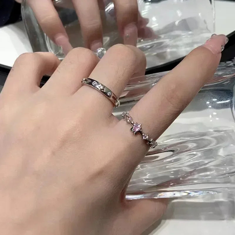 Luxury Pink Star Couple Rings
