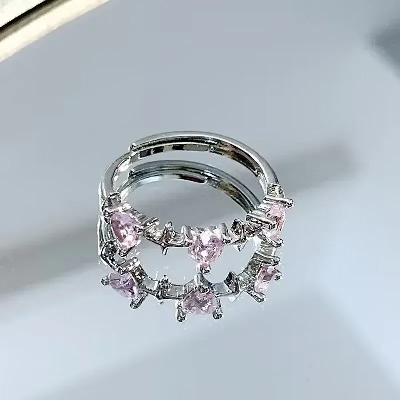 Luxury Pink Star Couple Rings