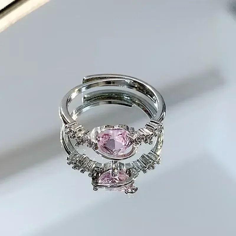 Luxury Pink Star Couple Rings