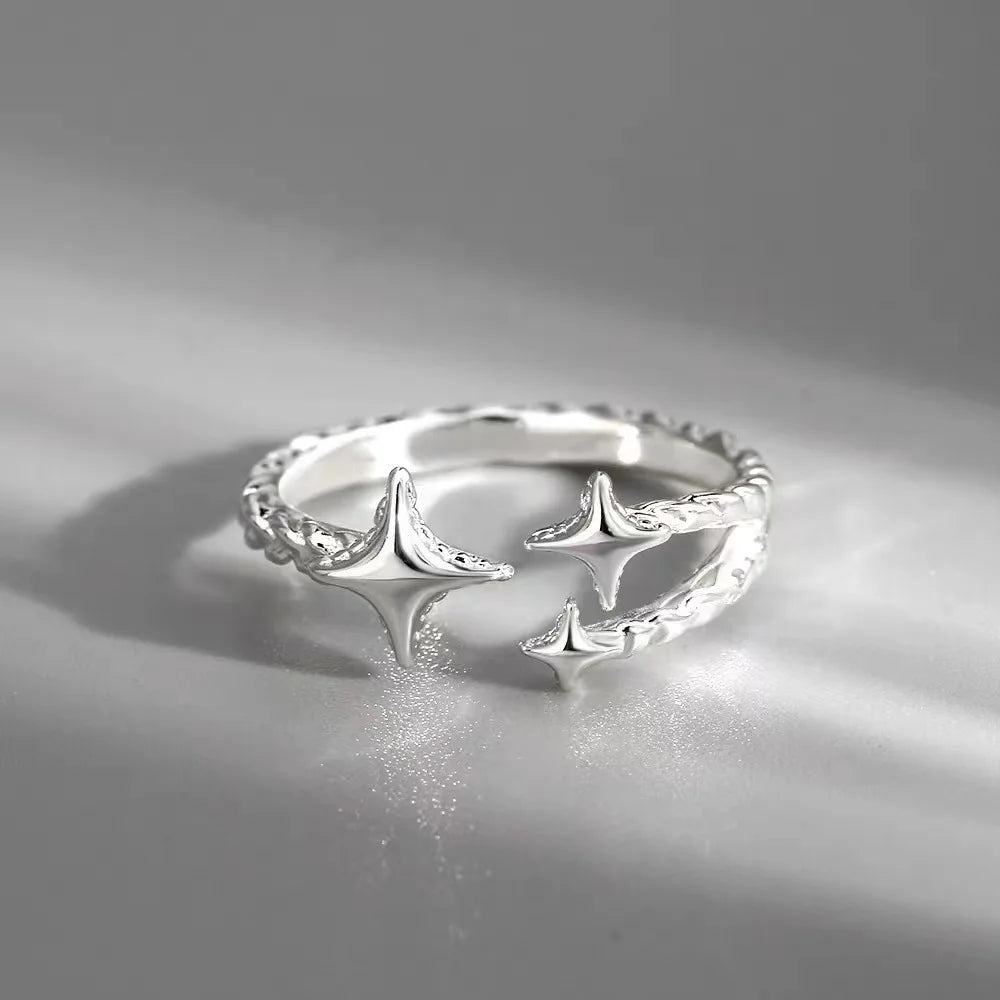 Stainless Steel Crystal Crown Rings