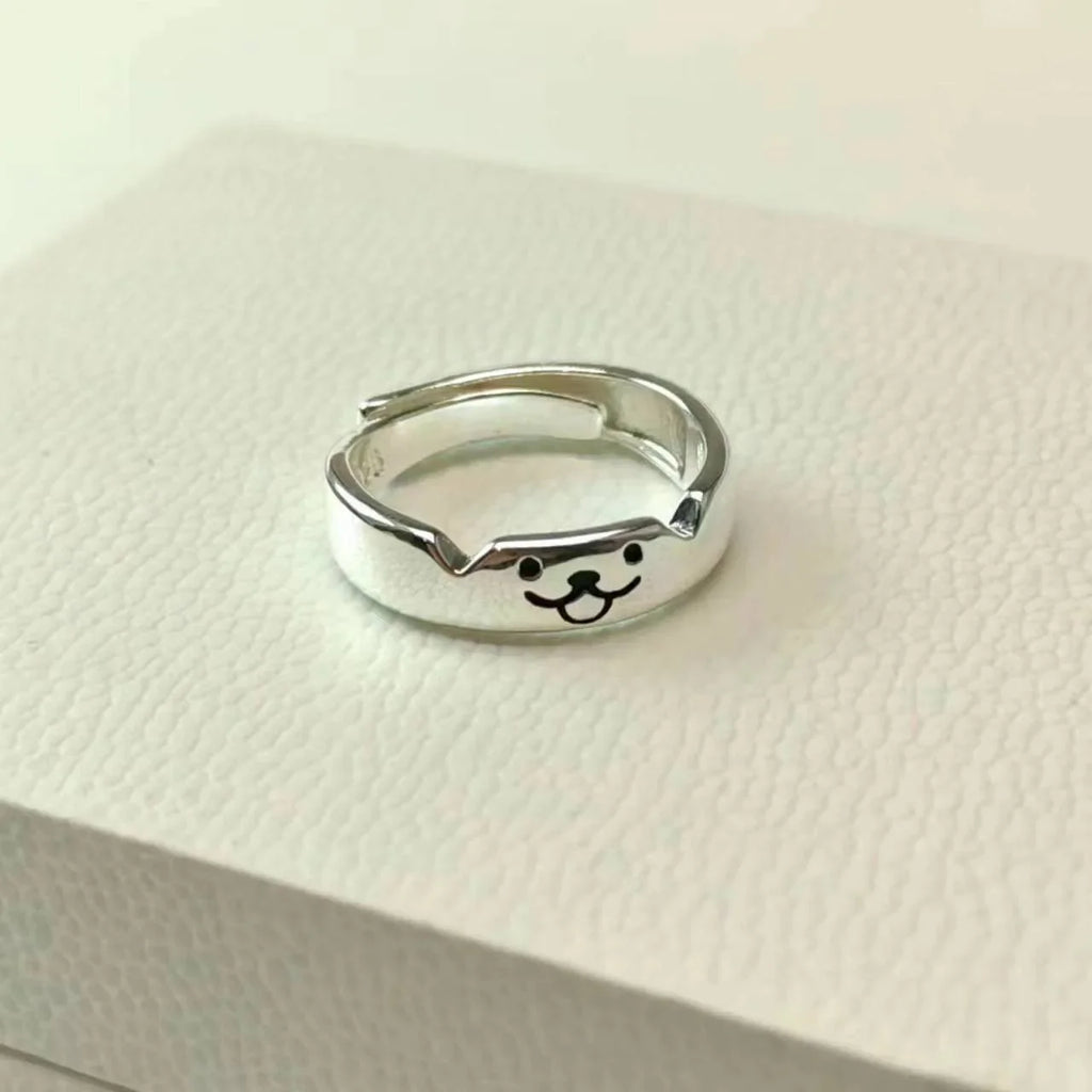 Cute Cat & Dog Couple Rings